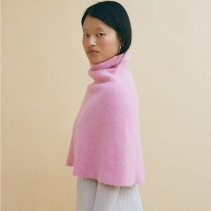 Cecilie Telle High Neck Wool Poncho Sakura Blossom